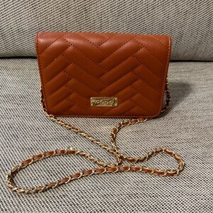 Orange Chain Crossbody Bag